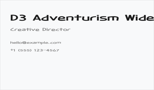 D3 Adventurism Wide Business Card
