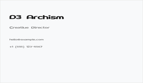 D3 Archism Business Card