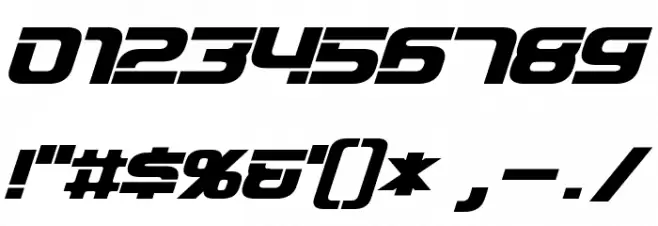 D3 Circuitism Oblique Font OTHER CHARS