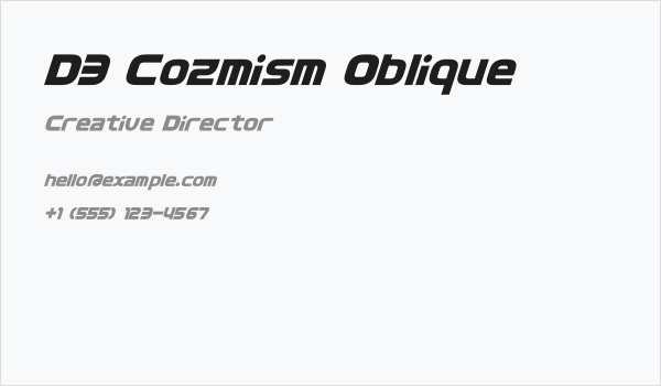 D3 Cozmism Oblique Business Card
