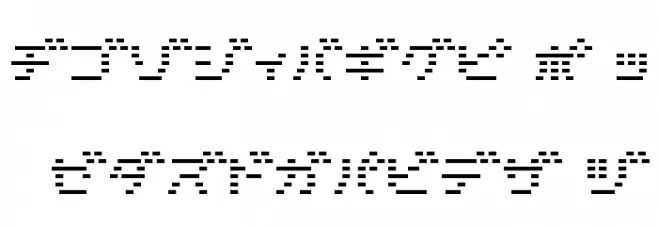 D3 DigiBitMapism Katakana Thin Caratteri MAIUSCOLE