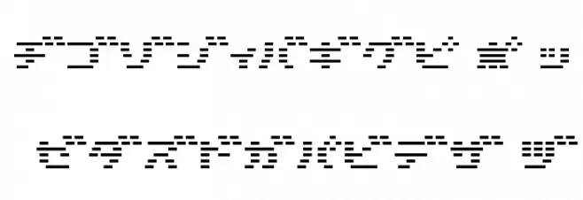 D3 DigiBitMapism Katakana Schriftart Groß