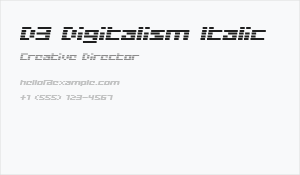 D3 Digitalism Italic Business Card