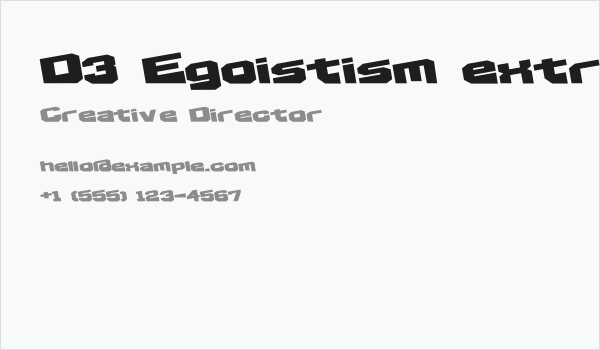 D3 Egoistism extra Business Card