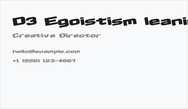 D3 Egoistism leaning Business Card