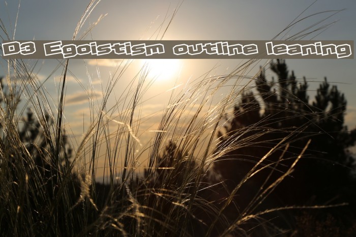 D3 Egoistism outline leaning Font examples