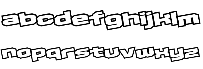 D3 Egoistism outline leaning Font LOWERCASE