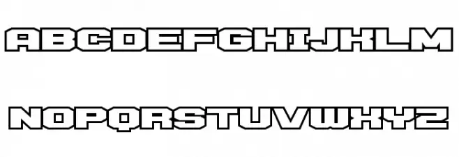 D3 Egoistism outline Caratteri MAIUSCOLE