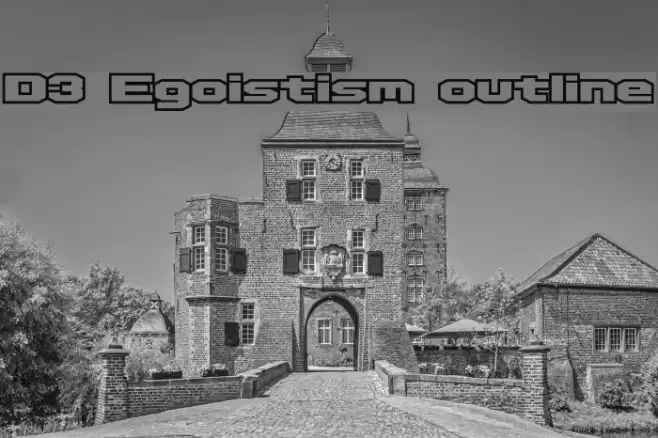 D3 Egoistism outline Font examples