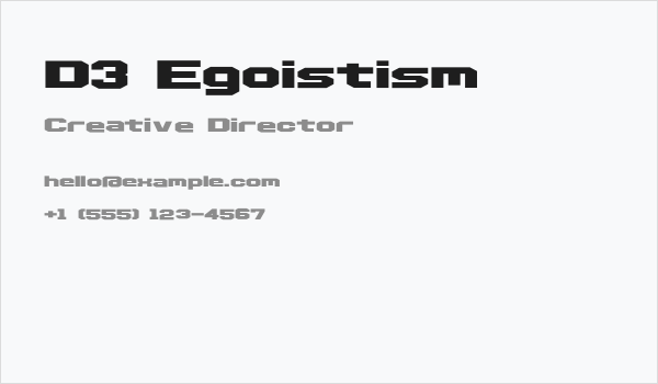D3 Egoistism Business Card