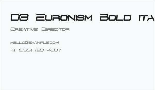 D3 Euronism Bold italic Business Card