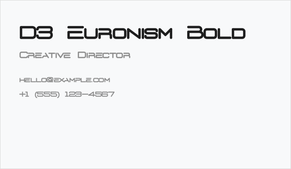 D3 Euronism Bold Business Card