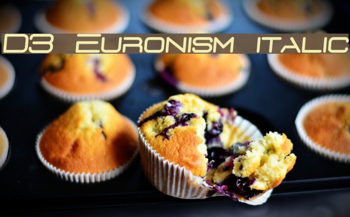 D3 Euronism italic Font examples