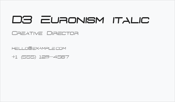 D3 Euronism italic Business Card