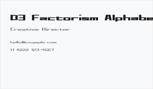 D3 Factorism Alphabet Business Card