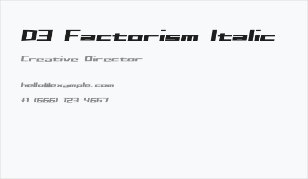 D3 Factorism Italic Business Card