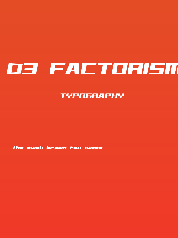 D3 Factorism Italic Poster