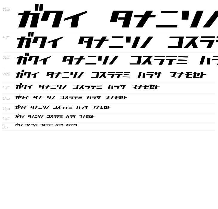 D3 Factorism Katakana Italic Waterfall