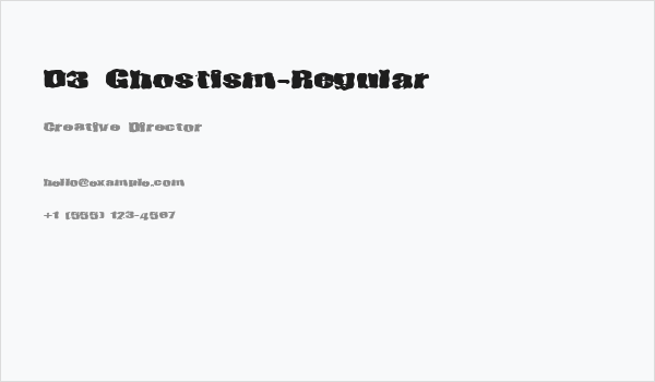 D3 Ghostism-Regular Business Card
