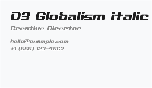 D3 Globalism italic Business Card