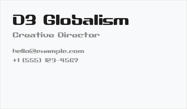 D3 Globalism Business Card