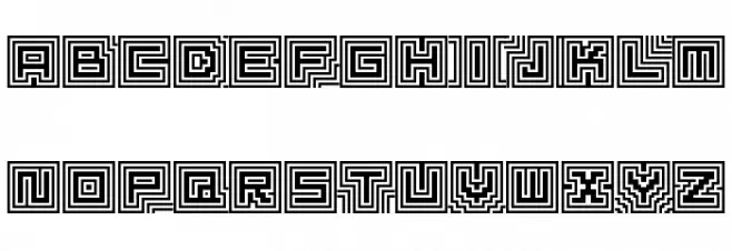 D3 Labyrinthism Schriftart Groß