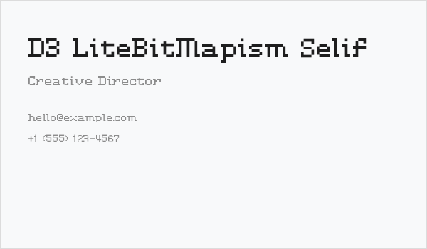 D3 LiteBitMapism Selif Business Card