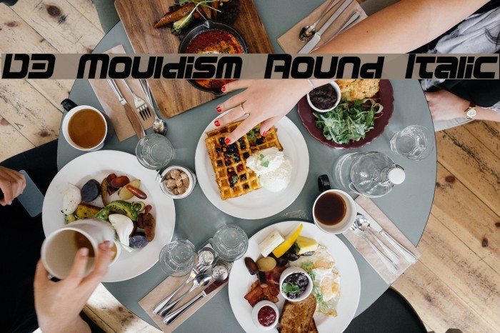 D3 Mouldism Round Italic Font examples