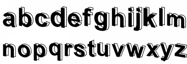 D3 Parallelism Schriftart Kleinbuchstaben