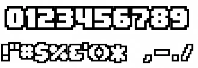 D3 Pocketbitmapism Outline Font OTHER CHARS