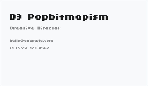 D3 Popbitmapism Business Card