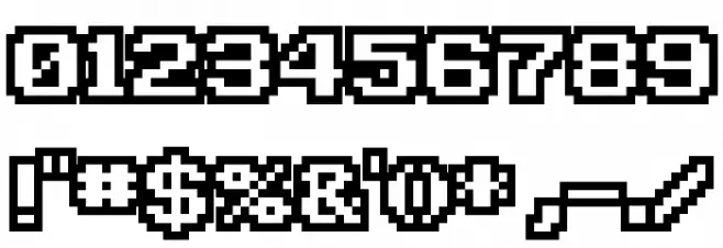 D3 Rabbitmapism Wide Outline Font OTHER CHARS