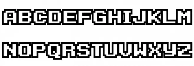 D3 Rabbitmapism Wide Outline Шрифта ВЕРХНИЙ
