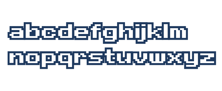 D3 Rabbitmapism Wide Outline Lowercase