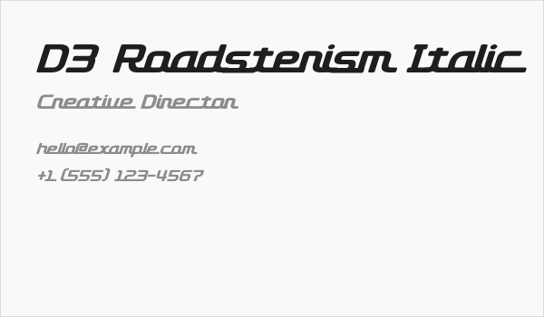 D3 Roadsterism Italic Business Card