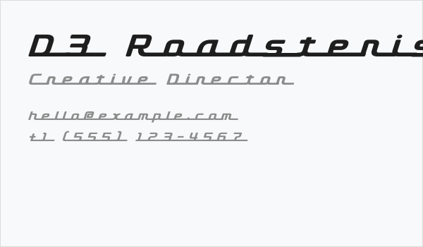 D3 Roadsterism Long Italic Business Card