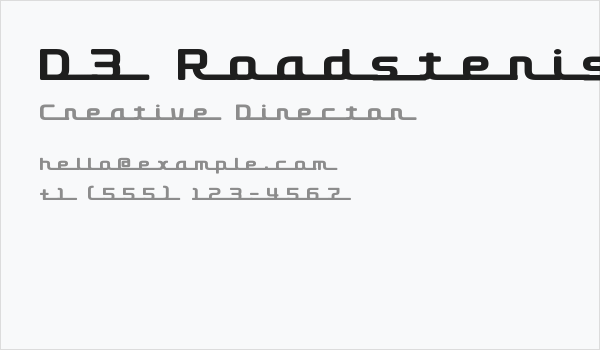 D3 Roadsterism Long Business Card