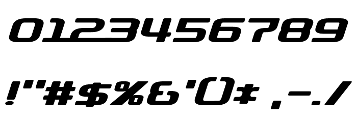 D3 Roadsterism Wide Italic Font OTHER CHARS