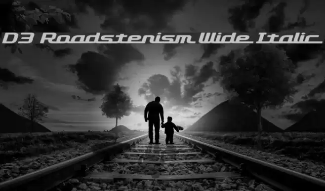 D3 Roadsterism Wide Italic Schriftart examples