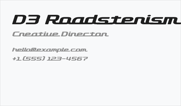 D3 Roadsterism Wide Italic Business Card