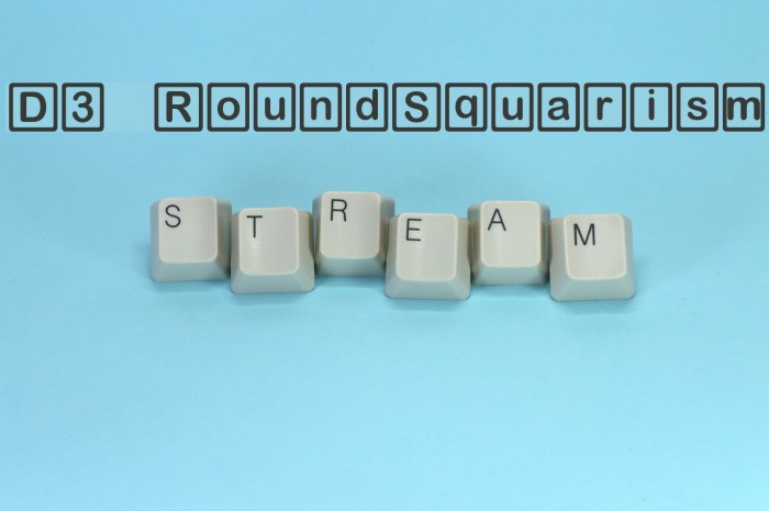 D3 RoundSquarism Font examples