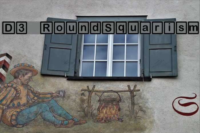 D3 RoundSquarism Font examples