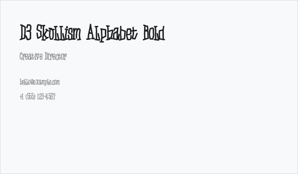 D3 Skullism Alphabet Bold Business Card