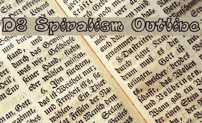 D3 Spiralism Outline Font examples