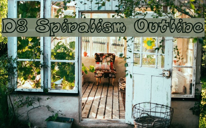 D3 Spiralism Outline Font examples