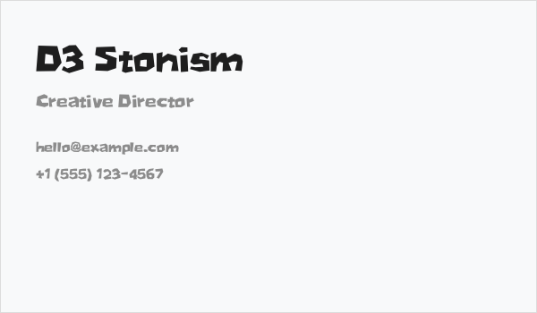 D3 Stonism Business Card