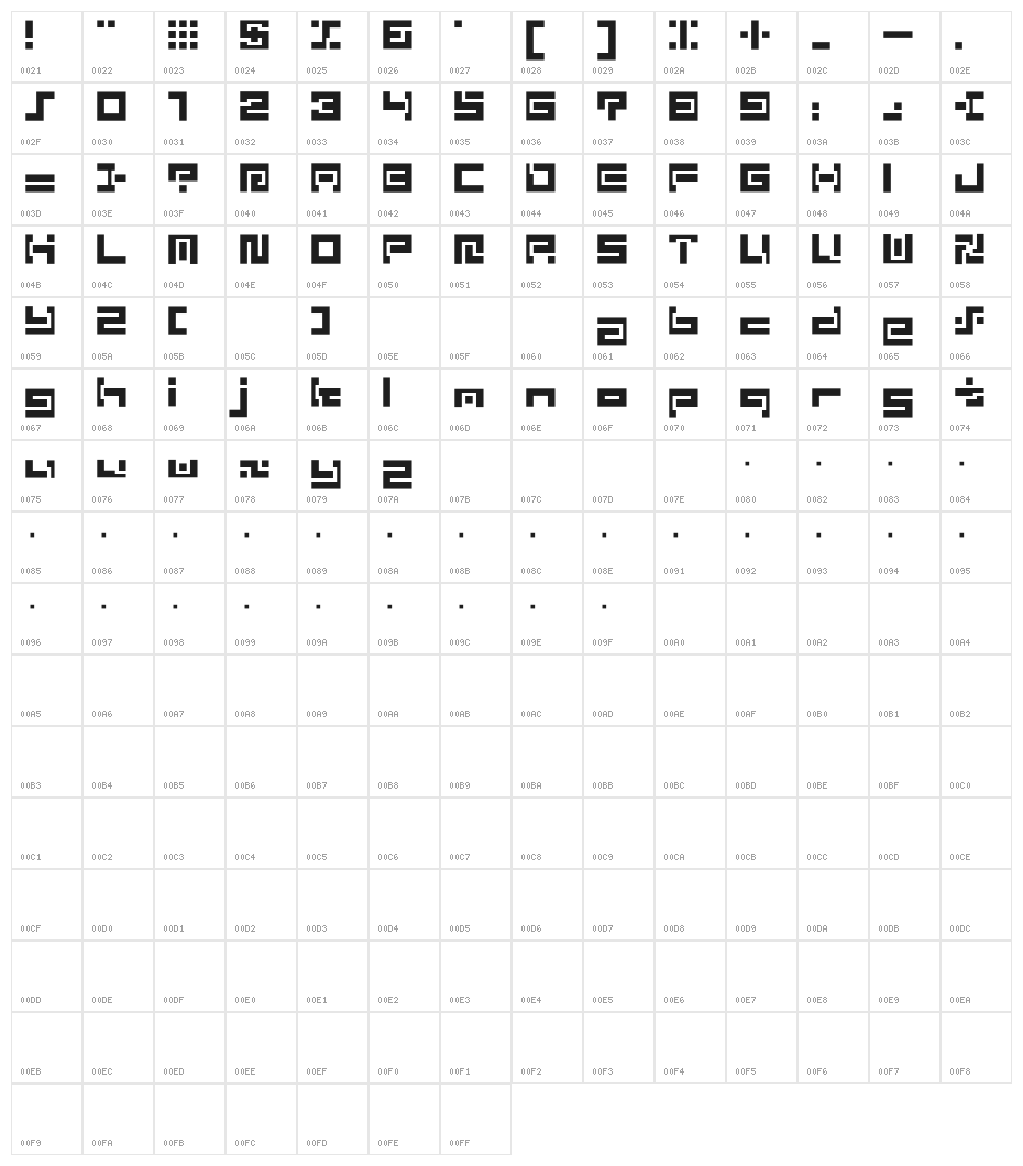 D3 Superimposism Inline Character Map