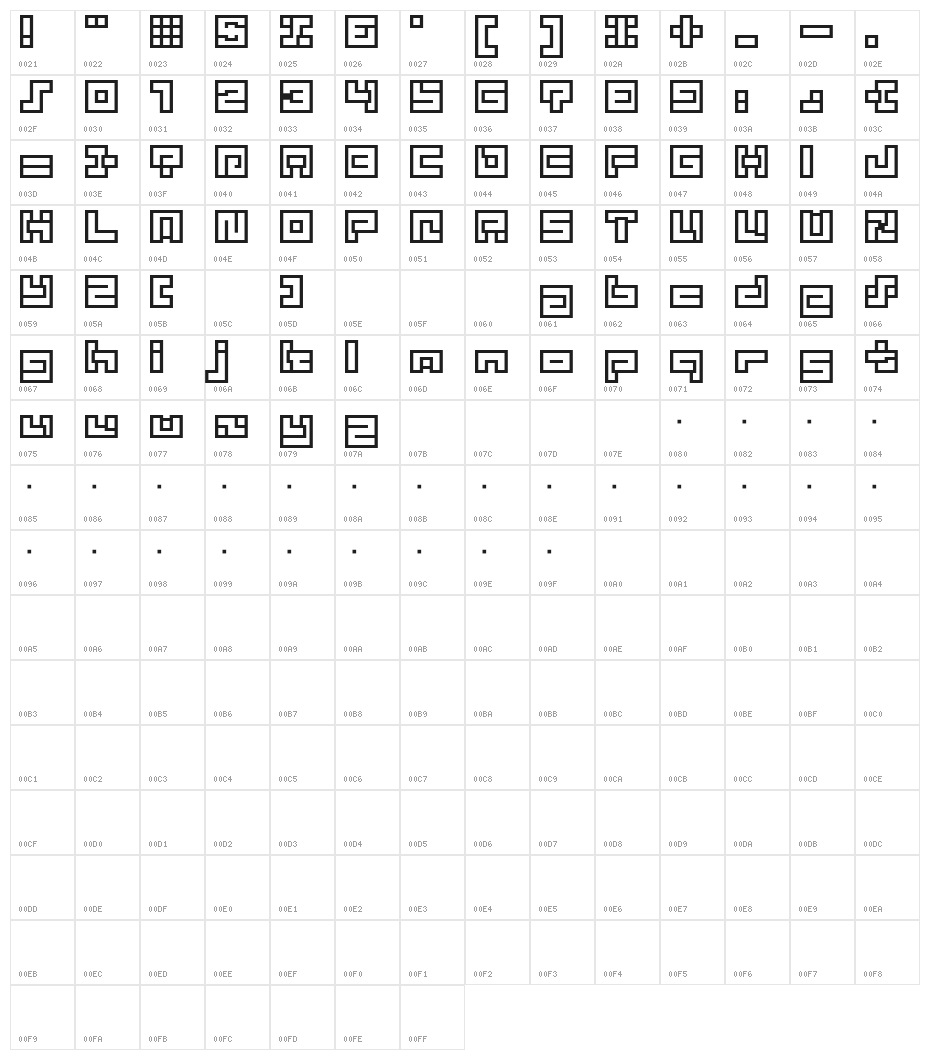 D3 Superimposism Outline Character Map
