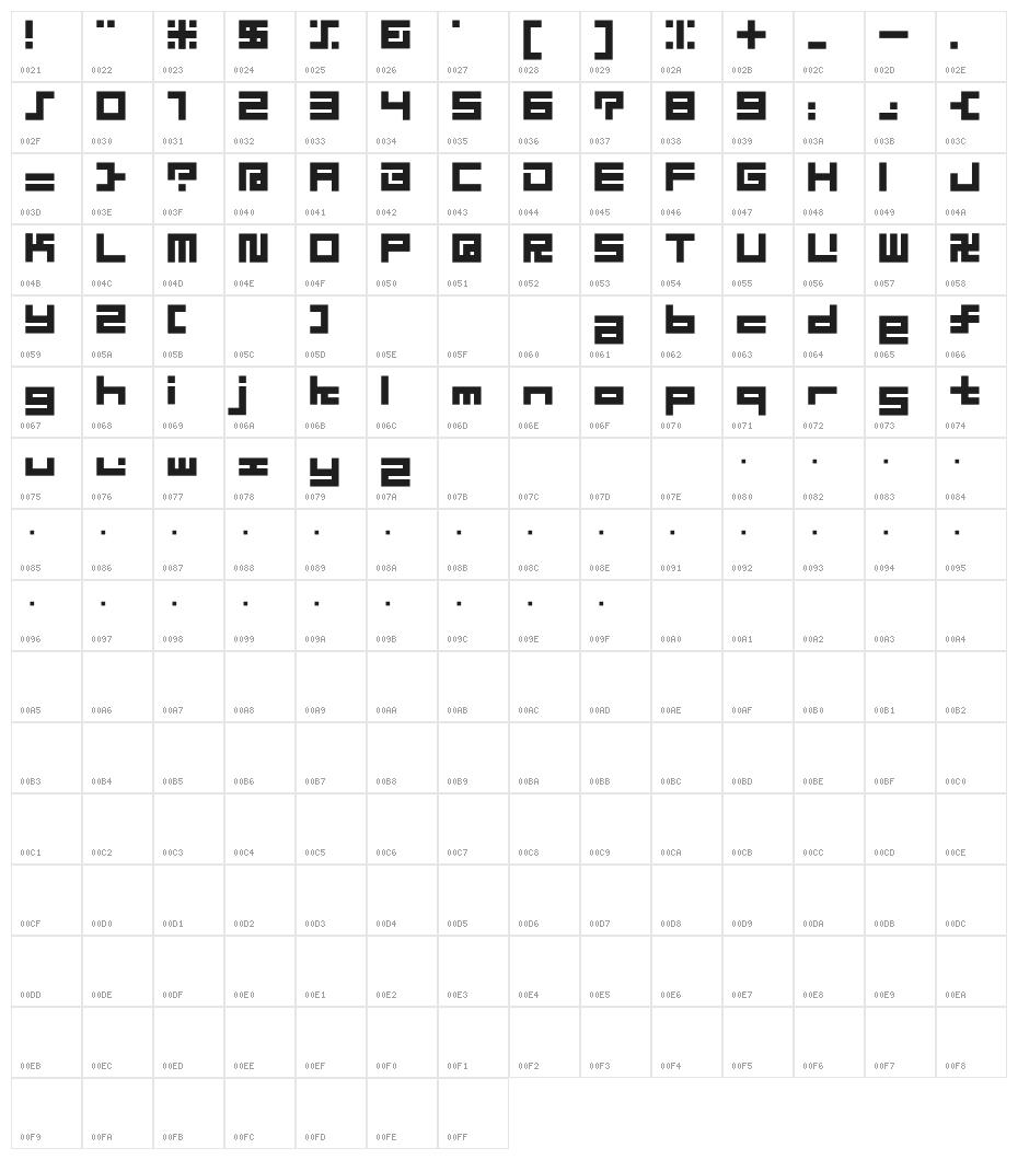 D3 Superstructurism Inline Character Map