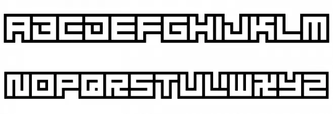 D3 Superstructurism Outline Schriftart Groß